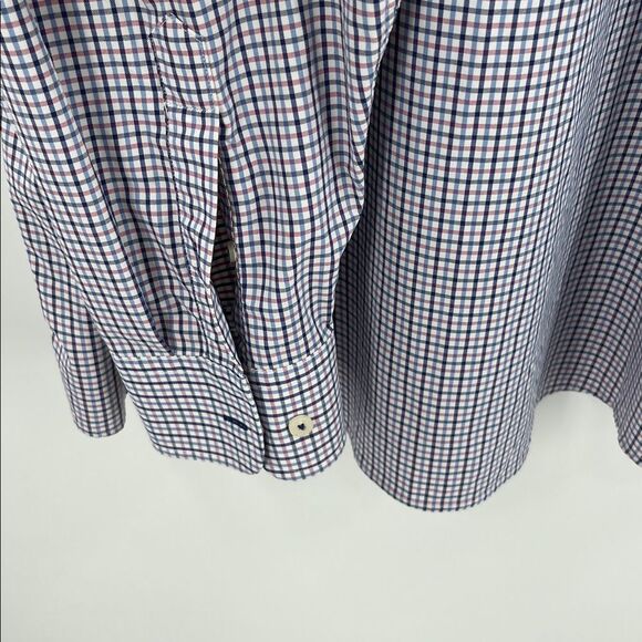 Untuckit men’s erbach-pink button up checkered nylon long sleeve shirt size XXXL - Picture 5 of 6